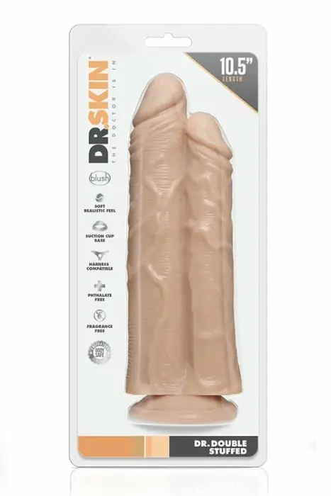 DR. SKIN Dr. Double Stuffed – два ствола – телесный – реалистичный – 26,6 см