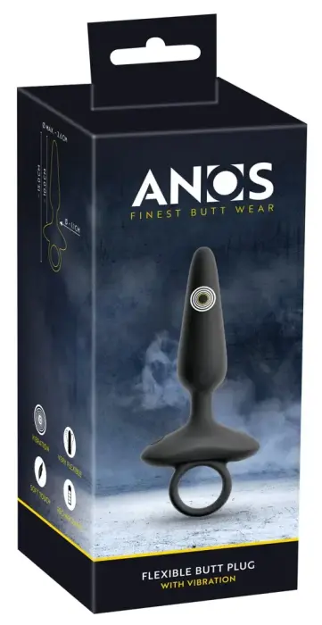 ANOS Flexible Vibrating Anal Plug – 15 cm (5.9″) – Black