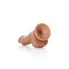 Išlenktas realistiškas dildo su sėklidėmis ir siurbtuku – 15.5 cm (6″) – Kūno spalva Photo