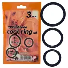 Silicone Cock Ring Set – 3 pcs – Black — Photo 3