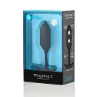 B-Vibe Snug Plug 2 Ridged Anal Plug – Black — Photo 2