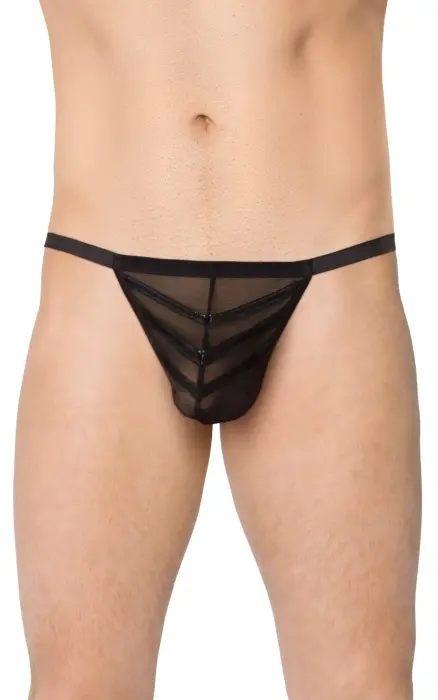 Men's Thong with Open Crotch – Black – One Size