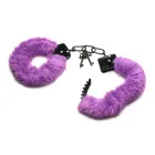 Cuffed in Fur пушистые металлические наручники – фиолетовые — Фото 4
