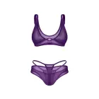 Vibres – 2-piece bra and string set with adjustable straps and silver pendant detail – purple – size S/M — Photo 4