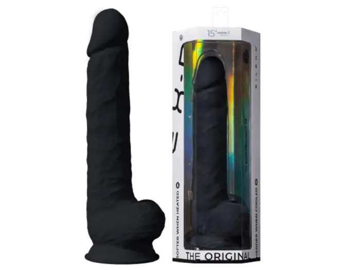 Silex D Model 1 realistiškas dildo – 38 cm (15″) – Juodas