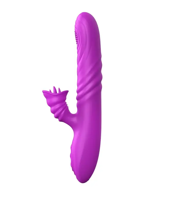 Angelia vibrators ar kustību, rotējošu vārpstu un mēles stimulatoru – 20 cm (7.87″) – violets Foto 3