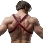 Fetish Submissive Attitude – Bulldog eco-leather chest harness – black/red – one size — Photo 3