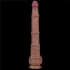 LoveToy – kahekihiline painduv silikoon-dildo XXL – realistlik iminapaga dildo – ihuvärvi – 40,6 cm (16'') — Foto 14