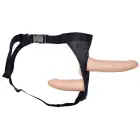 Dvigubas strap-on dildo – 19 cm (7.5″) – kūno spalva — Nuotrauka 2