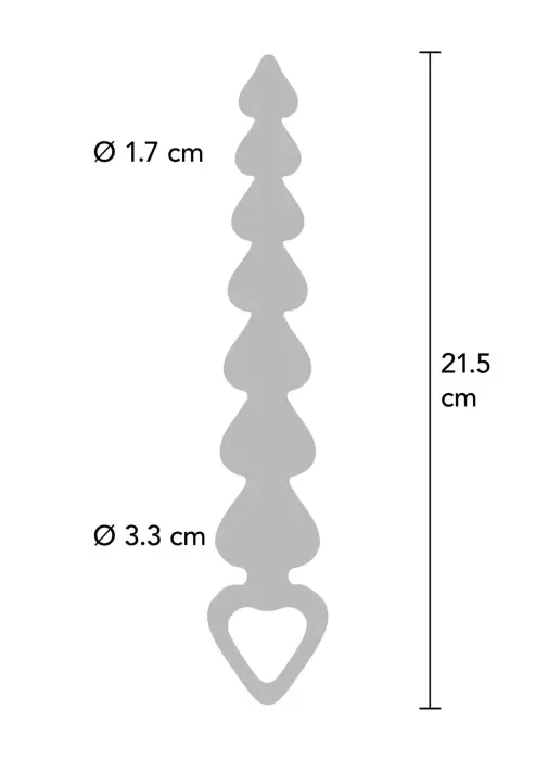 Sirds formas anālo bumbiņu ķēde – Melns Foto 4