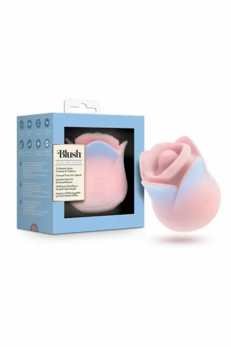 BLUSH COLLECTION Kissing Rose – силиконовое интимное устройство – розовое – 10 режимов