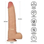 LoveToy Power Basics Cock – įkraunamas vibruojantis realistiškas dildo su siurbtuku – 28 cm (11 colių) — Nuotrauka 13