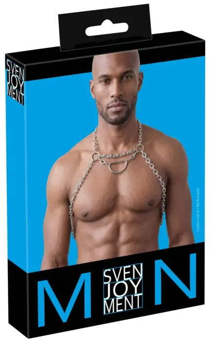 Svenjoyment мужская металлическая портупея из цепей с D-кольцом – серебристая