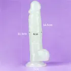 Lumino Play tumsā spīdošs dildo – 21.5 cm (8.5″) – Caurspīdīgs — Foto 13