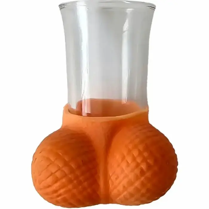 Diablo Picante glass shot glass with novelty decoration – flesh tone