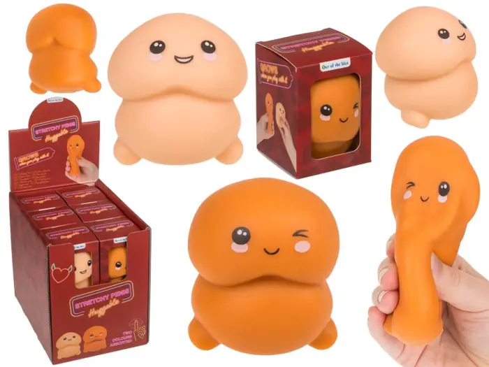 Funny penis squishy – TPR stress toy filled with sand – 2 colours, shipped at random