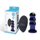 Glas Vibrating Beaded Plug – стеклянная анальная вибропробка с пультом – 9 см — Фото 9