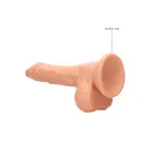 Reālistisks dildo ar sēkliniekiem – 17 cm (7″) – miesas krāsa — Foto 6