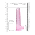 Reālistisks dildo ar sēkliniekiem – 25 cm (9.8″) – Rozā — Foto 5