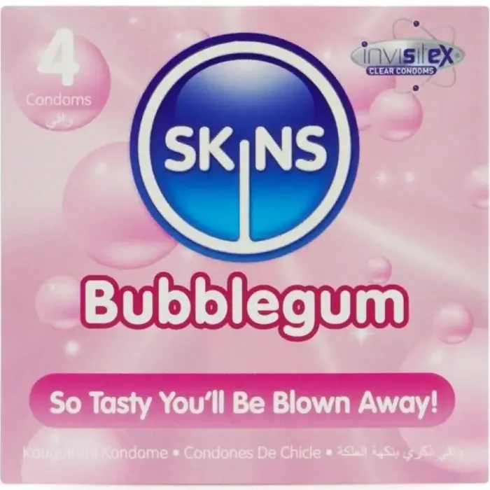 SKINS Bubblegum Ultra-thin Flavored Condoms – 4 pcs.