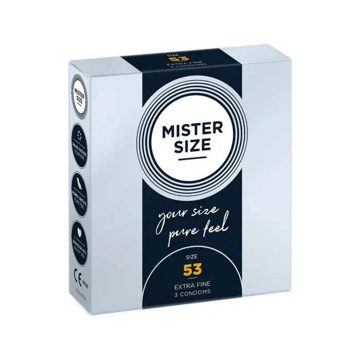 MISTER SIZE Pure Feel prezervatīvi – 53 mm – 3 gab. Foto 2