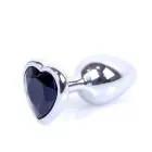 MyLove Toys Jewellery Silver анальная пробка в форме сердца – 7 cm – Черная — Фото 2