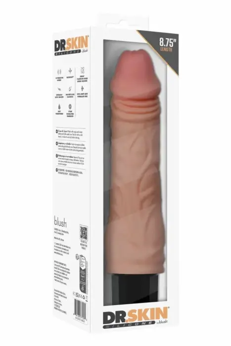 DR. SKIN Silicone Dr. Hunt Vibrator – гибкий вибрирующий дилдо – 8,75 дюйма – 10 режимов