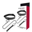 Darkness – adjustable neoprene collar with metal chain leash – black — Photo 1