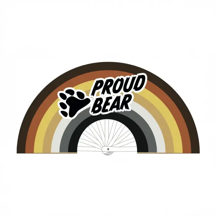 Proud Bear – decorative hand fan – multicolour – 64 cm