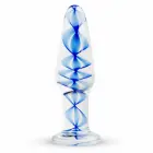 EasyToys Glass Plug No. 23 – stikla anālais aizbāznis ar zilu spirāli – M — Foto 1
