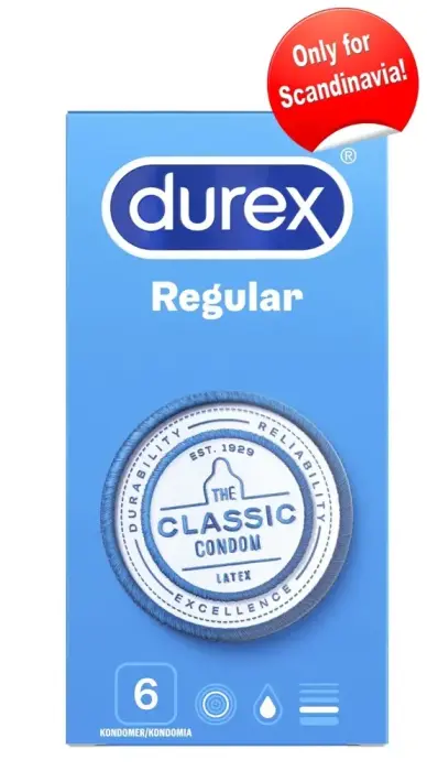 Durex Regular natūralaus latekso prezervatyvai – 6 vnt.