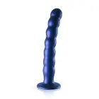Karoliukais padengtas G taško dildo su siurbtuku – 20.5 cm (8″) – Mėlynas — Nuotrauka 2