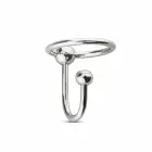 Sinner Gear Stainless Steel Glans Ring with Retention Plug – Silver – M — Photo 2