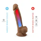 SilexD Dildo- Model 1 Realistic Veined with Suction Cup – 17.7 cm (7″) – Caramel — Photo 6