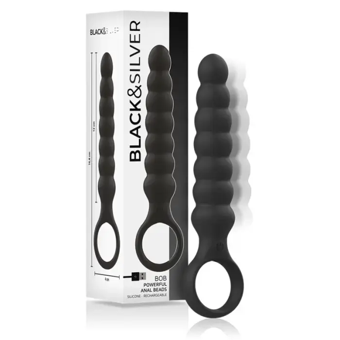Black & Silver Bob силиконовый интимный массажер с 10 режимами вибрации – Черный