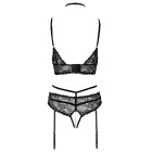 Abierta Fina Lace and Velvet Lingerie Set – Black – S — Photo 6