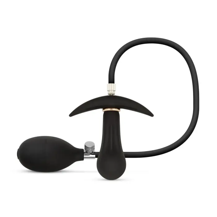 Anal Collection - Piepūšams anālais spraudnis ar pumpi – 8 cm – Melns