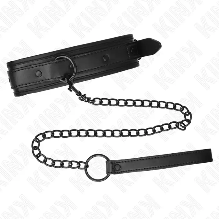 KINK Neoprene Bondage Collar Model 2 Adjustable 78cm with Belt – Black