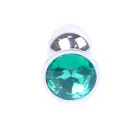 Plug-Jewellery Silver Anal Plug – 7 cm (2.8″) – Green — Photo 1