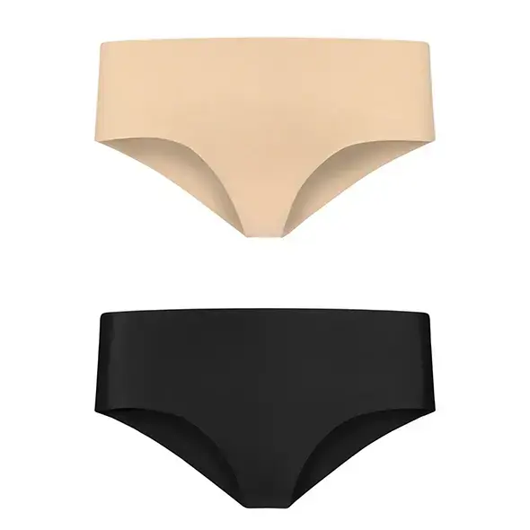 Bye Bra Invisible Hipster kelnaičių rinkinys kūno ir juodos spalvos – S