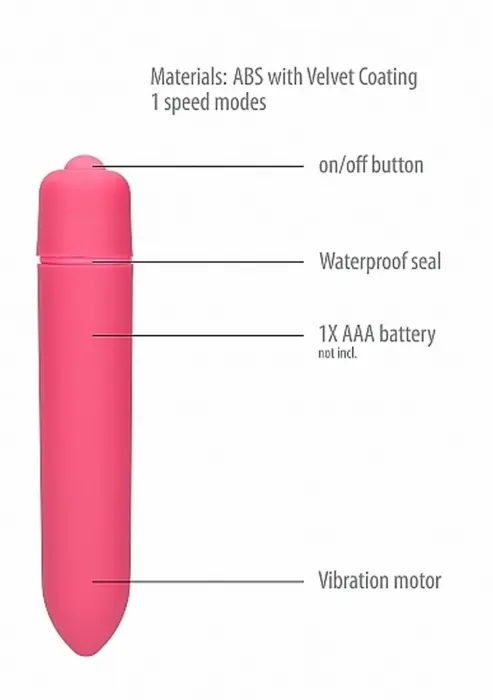 Vienas ātrums lodes vibrators – 9.3 cm (3.7″) – rozā Foto 8