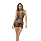 Rose Fishnet Chemise – Black – One Size — Photo 2