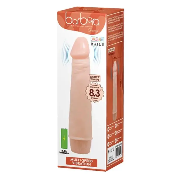 Вибратор BAILE DWARF Soft Skin – 21 см (8.25″) – красный