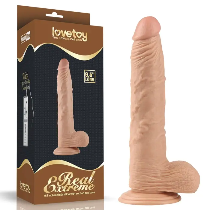 LoveToy Real Extreme Large Dildo – reālistisks dildo – PVC – miesas krāsa – 24,1 cm