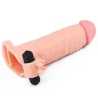 Add 2" Pleasure X Tender Vibrating Penis Sleeve – vibrating TPE penis extender sleeve – Color: Flesh — Photo 4