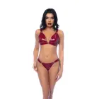 Two Piece Bra Set - Gloss Wine Red – M — Photo 3