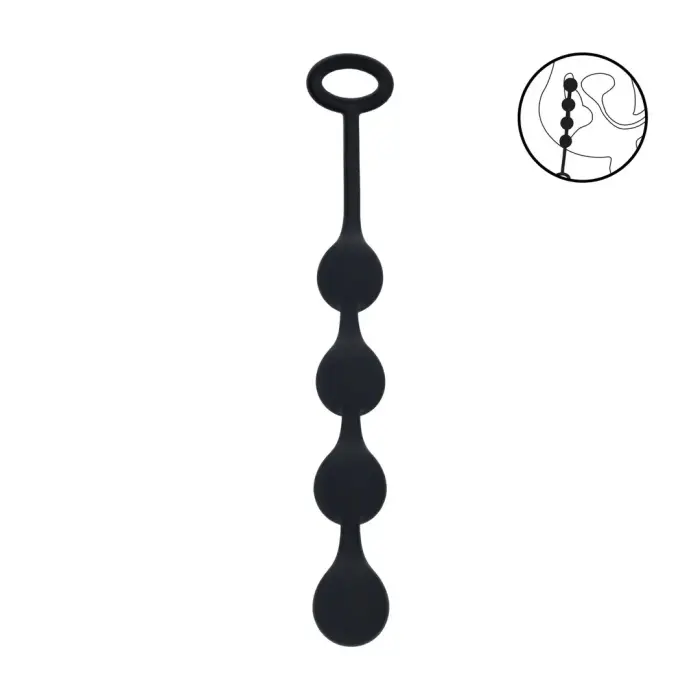 Waterdrop Silicone Anal Balls - S - Black Photo