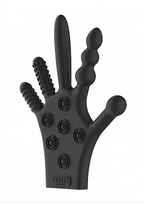 Silicone Stimulation Glove - Black Photo