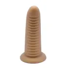Briaunotas XL blizgus kūno spalvos dildo su siurbtuku – 30 cm (12″) — Nuotrauka 3