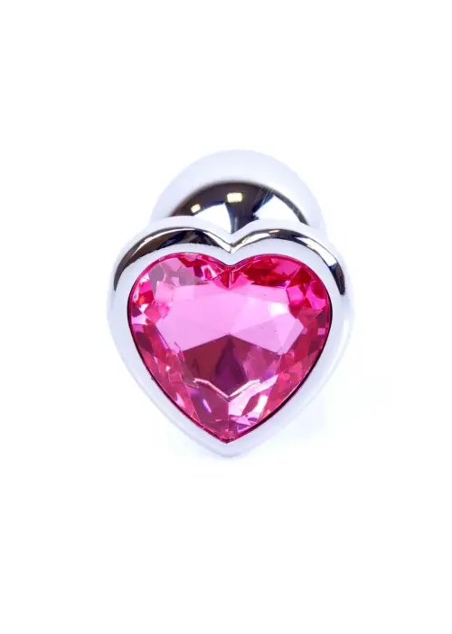 Plug-Jewellery Silver Heart анальная пробка – 7 cm (2.8″) – Розовая